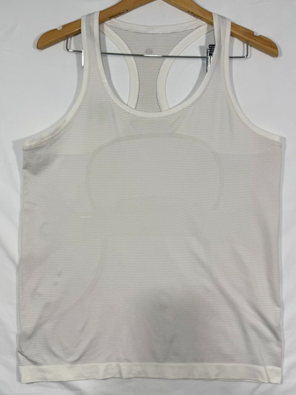 Lululemon Seamless Racerback Athletic Tank Top Ivory Gray size 12